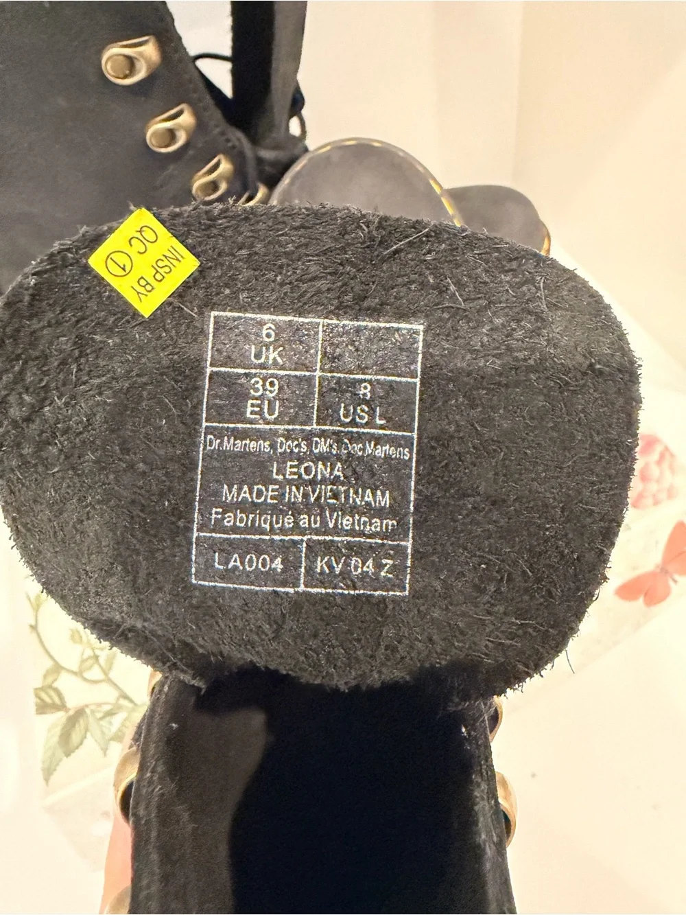 Dr. Martens Black Lace-Up Platform Ankle Boots with Yellow Stitching